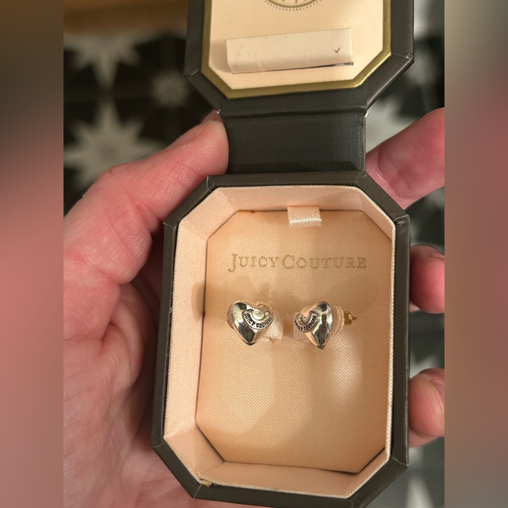Juicy Couture Silver Heart Earrings